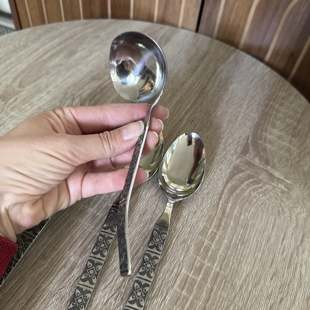 Vintage EKCO ETERNA MONTALO STAINLESS STEEL, Korea, 5 Serving Pieces